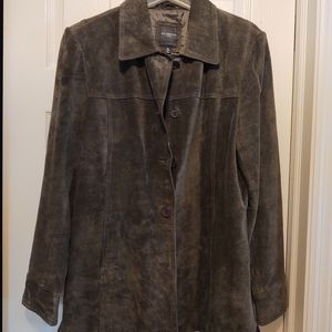 Olive green suede women's jacket